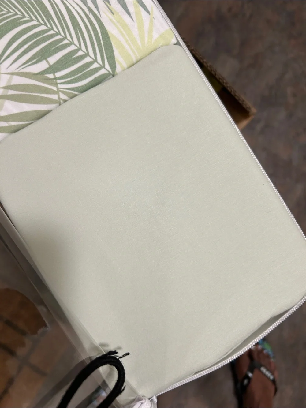 Home Reflections KING SIZE Tropical Leaf & Sage Green DOUBLE SHEET SET NEW w BOX